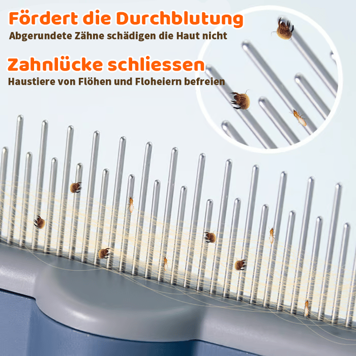 🔥NEUJAHRSVERKAUF - Selbstreinigender Flohkamm und Fellpflegebürste für Haustiere