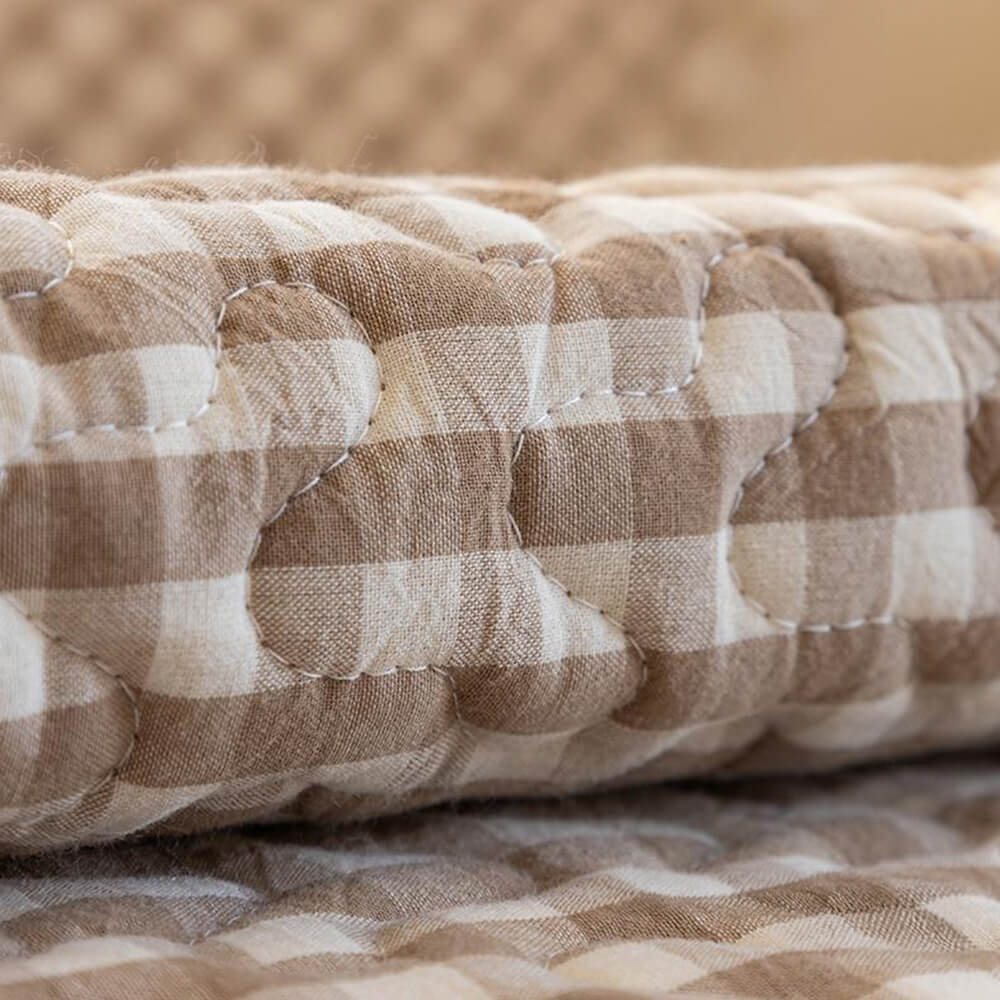 Retro Karierte gewaschene Baumwolle strapazierfähiger pillenfreier Sofaüberzug