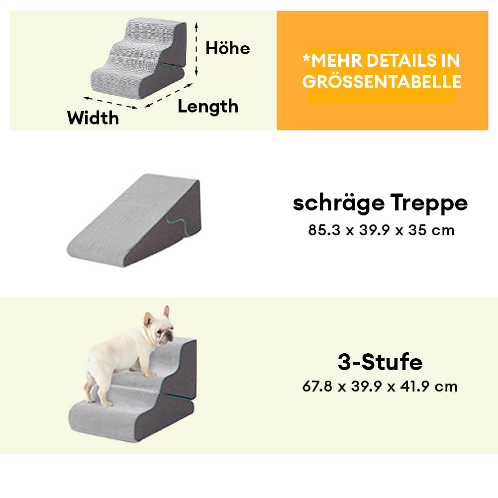 Multifunktionale 2-in-1 faltbare Hundetreppe mit Rampenmodus