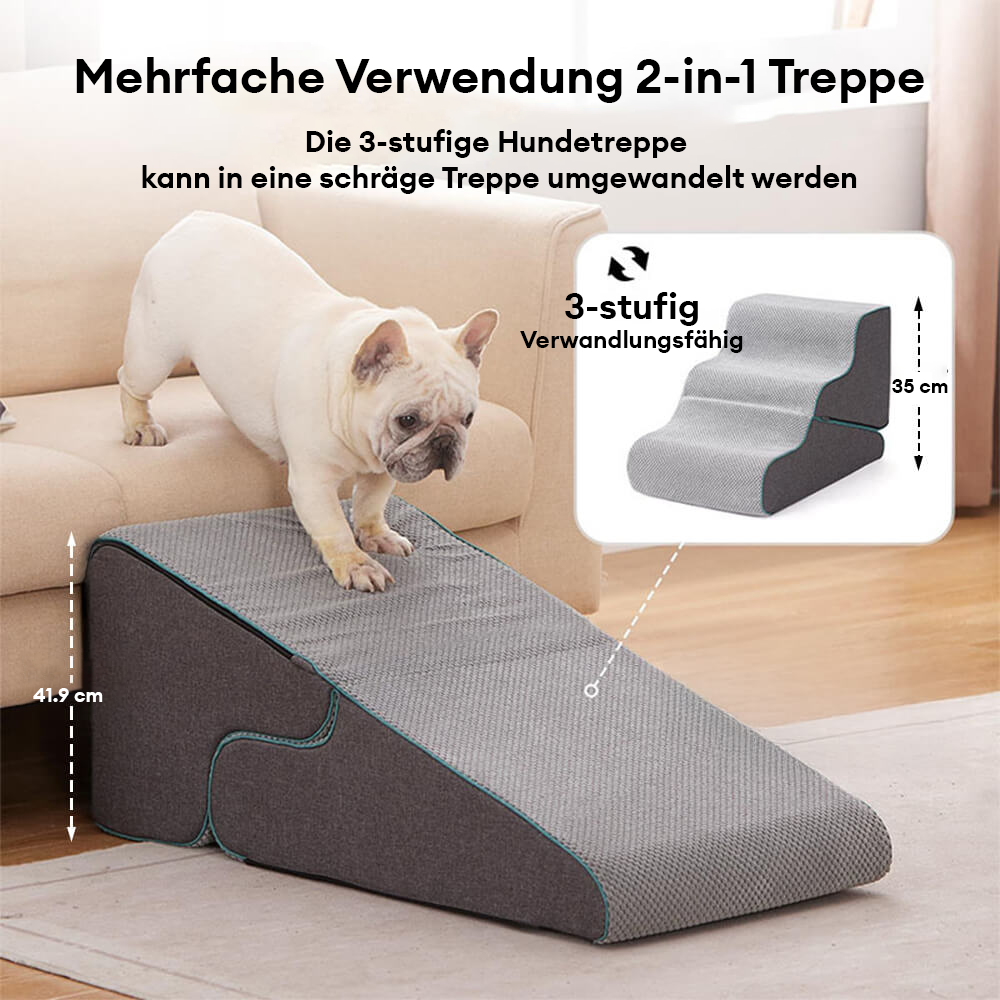 Multifunktionale 2-in-1 faltbare Hundetreppe mit Rampenmodus