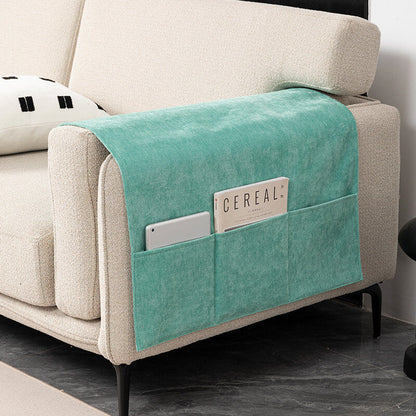 Chenille Antikratzer Sofa-Armlehnenbezug Zeitschriftenhalter