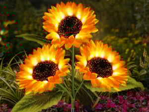 🌻 Direktverkauf ab Werk 🌞 Solar-LED-Sonnenblumen-Gartenleuchten - 29,6 Zoll / 75 cm