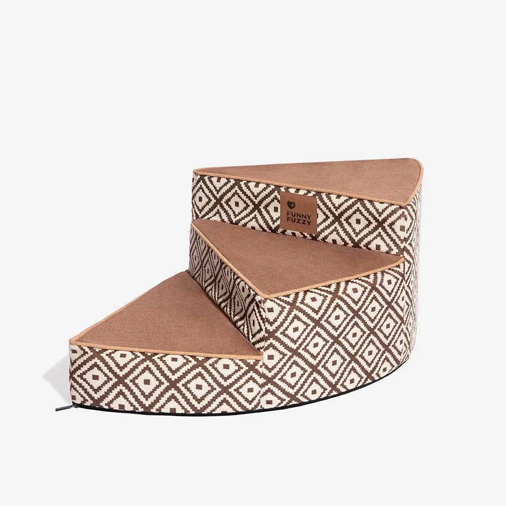 Boho Jacquard Anti-Rutsch Abnehmbare Schwamm Spiral Haustier Treppen – StepEase