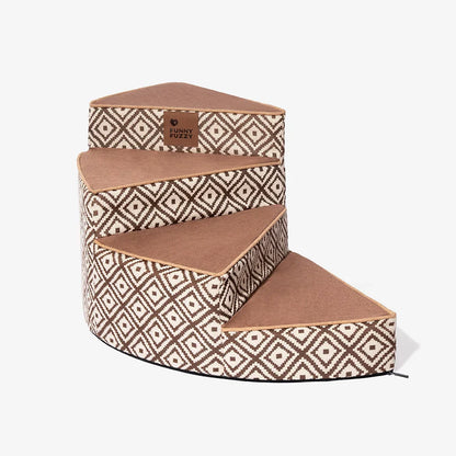 Boho Jacquard Anti-Rutsch Abnehmbare Schwamm Spiral Haustier Treppen – StepEase