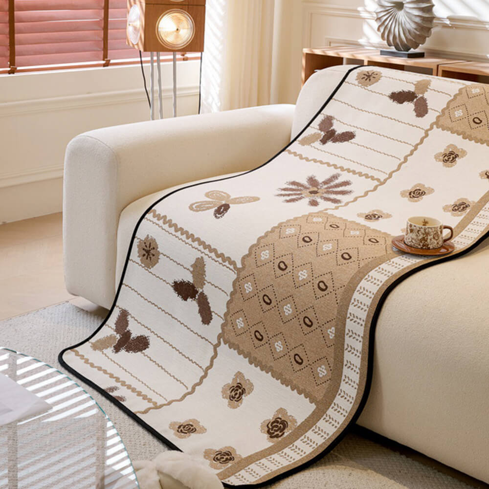 Chenille Kratzfester Stoff Landhausstil Unregelmäßig Geformter Rutschfester Sofabezug