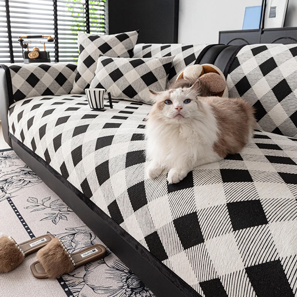 Diamant Chenille Kratzfester Sofaschutz Rutschfeste Couch-Abdeckung