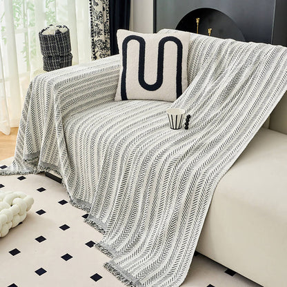 Elegante Fischgrät-Chenille-Textur Decke für Sofa