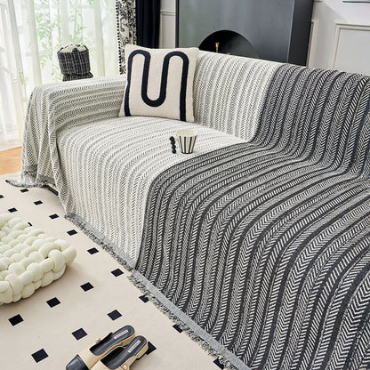 Elegante Fischgrät-Chenille-Textur Decke für Sofa
