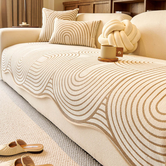 Modern Lines Chenille Künstlerischer Sofa-Schutz Irregulärer Couchbezug