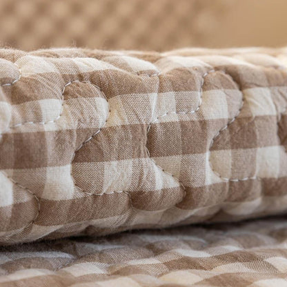 Retro Karierte gewaschene Baumwolle strapazierfähiger pillenfreier Sofaüberzug