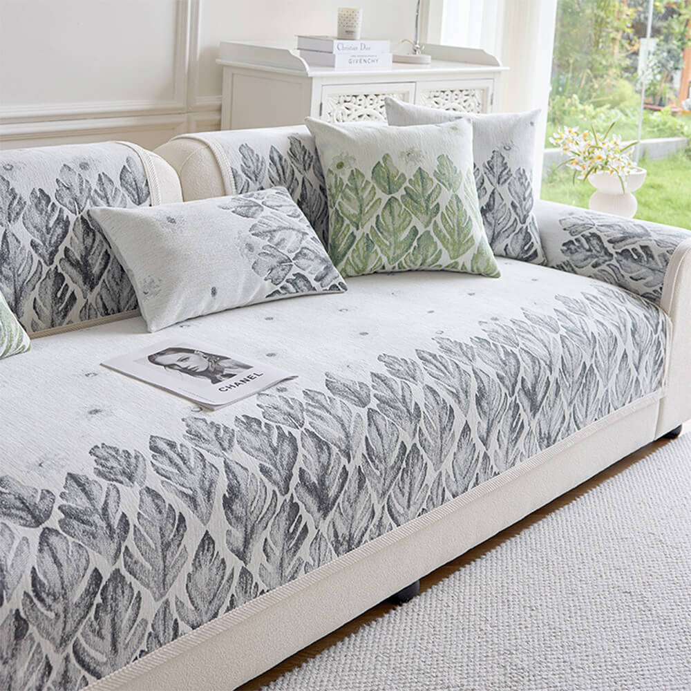 Chenille Romantisches Botanisches Design Bequemer Couchbezug