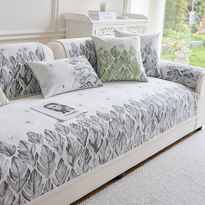 Chenille Romantisches Botanisches Design Bequemer Couchbezug