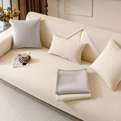 Chenille Minimalistische Anti-Rutsch-Stoff mit katzenkratzfestem Design Sofaüberzug
