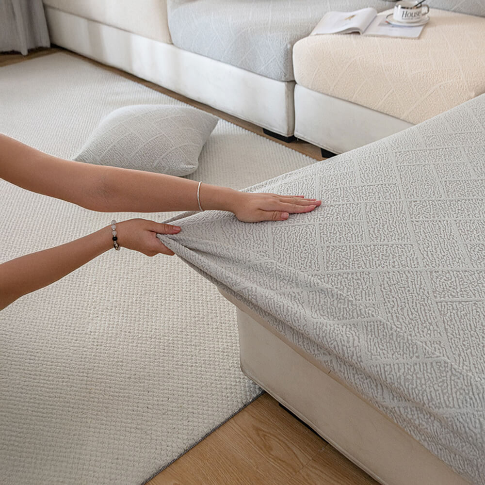 Diamant Jacquard Plüsch Vollüberzug Stretch Sofabezug