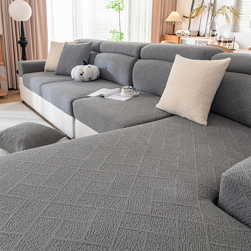 Diamant Jacquard Plüsch Vollüberzug Stretch Sofabezug