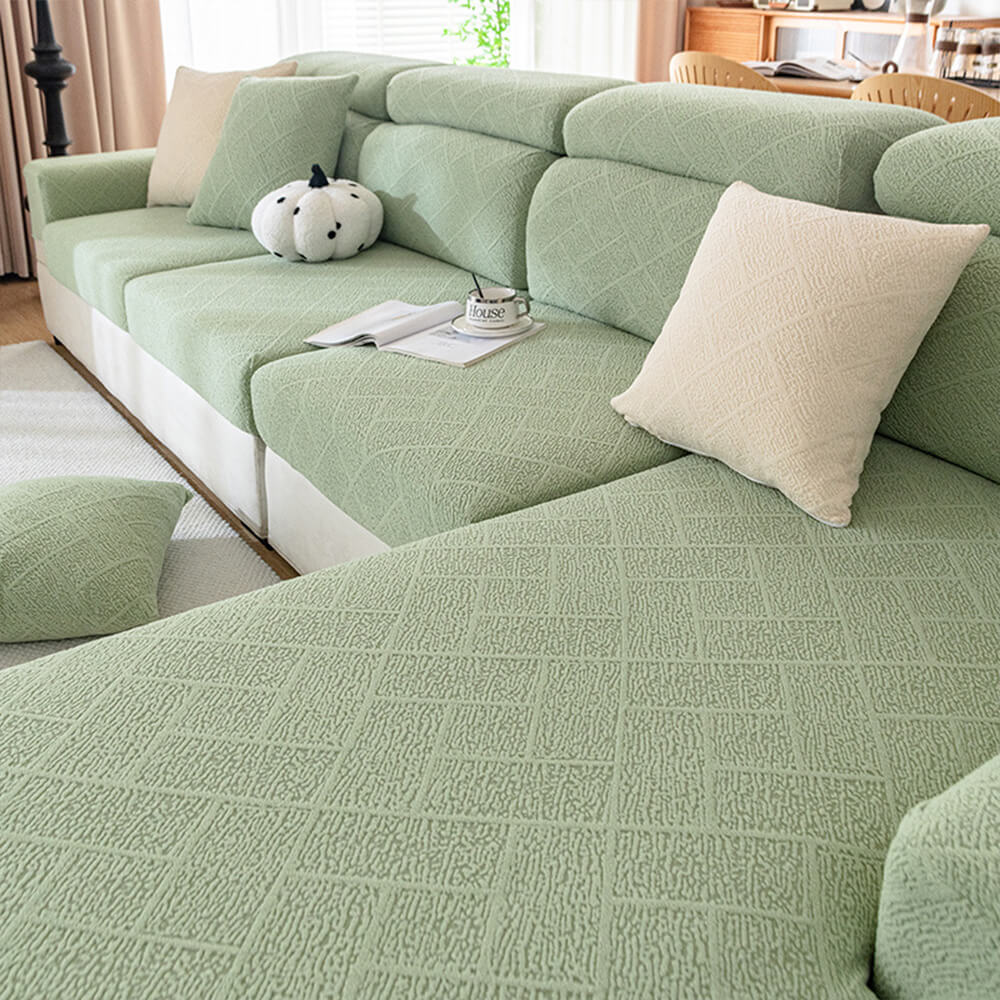 Diamant Jacquard Plüsch Vollüberzug Stretch Sofabezug