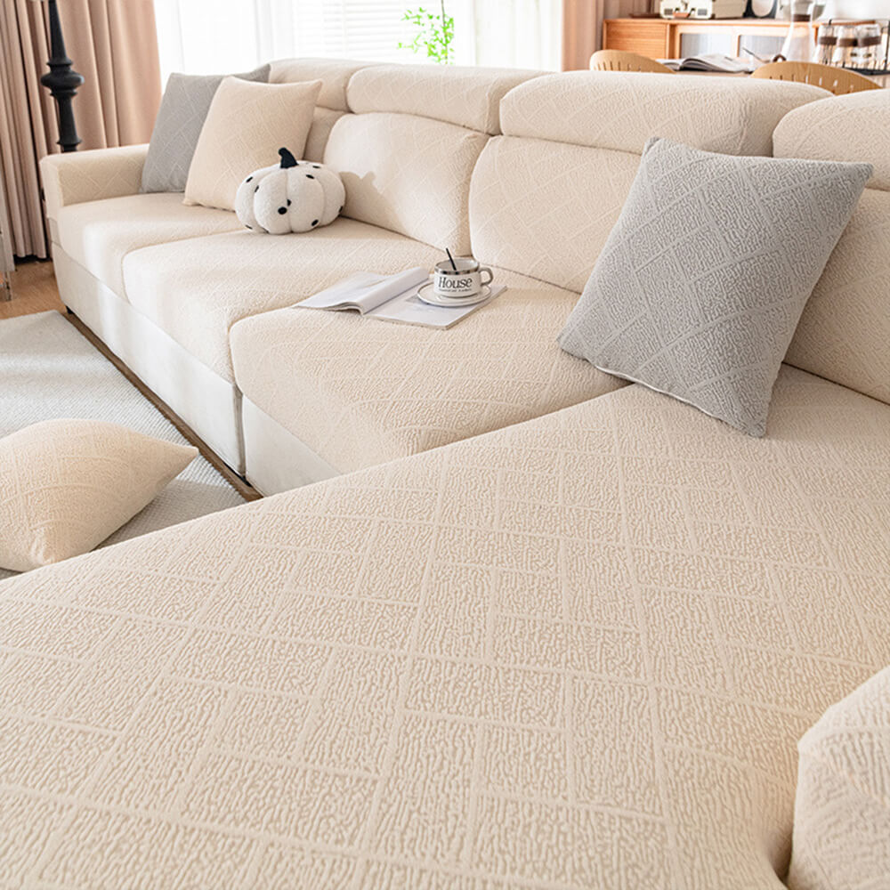 Diamant Jacquard Plüsch Vollüberzug Stretch Sofabezug