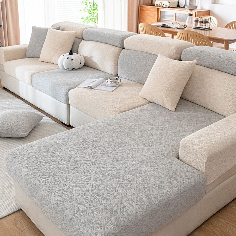 Diamant Jacquard Plüsch Vollüberzug Stretch Sofabezug