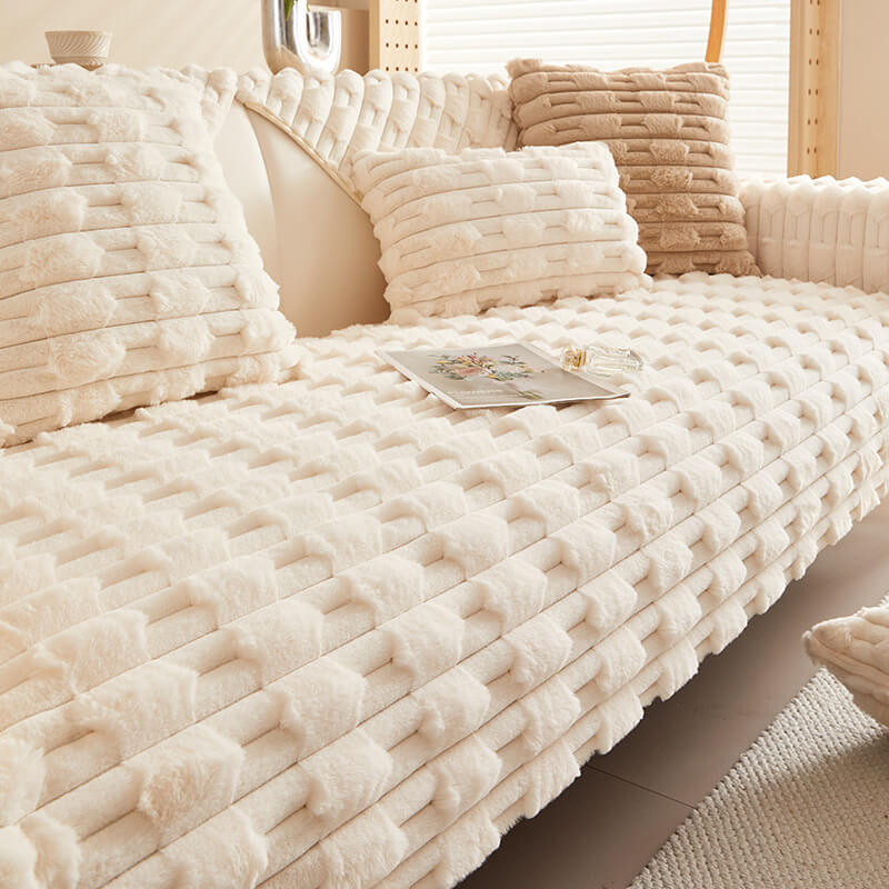 Flauschiger Gestreifter Möbelschutz für Sofas