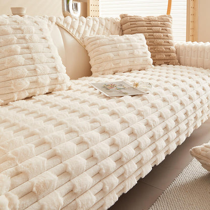 Flauschiger Gestreifter Möbelschutz für Sofas