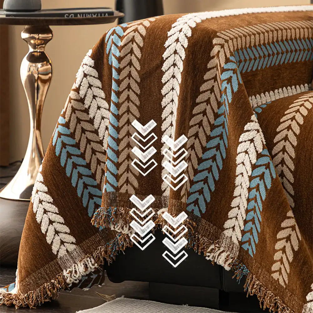 Alljahres Bunte Blatt Chenille Einteiler Wurf Sofa Bezug