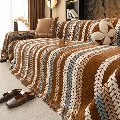 Alljahres Bunte Blatt Chenille Einteiler Wurf Sofa Bezug