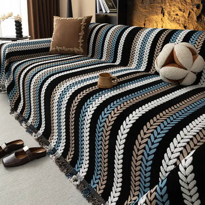 Alljahres Bunte Blatt Chenille Einteiler Wurf Sofa Bezug