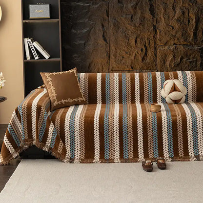 Alljahres Bunte Blatt Chenille Einteiler Wurf Sofa Bezug