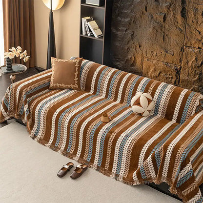 Alljahres Bunte Blatt Chenille Einteiler Wurf Sofa Bezug