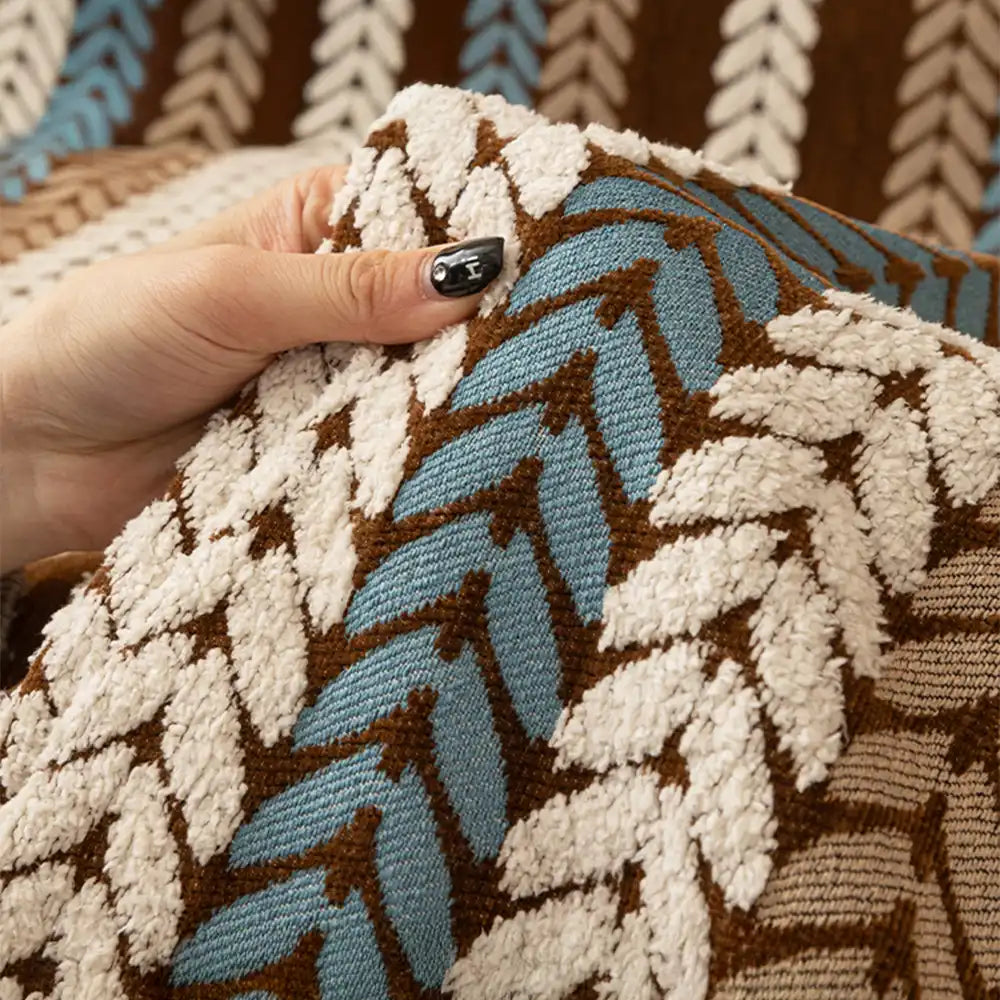 Alljahres Bunte Blatt Chenille Einteiler Wurf Sofa Bezug