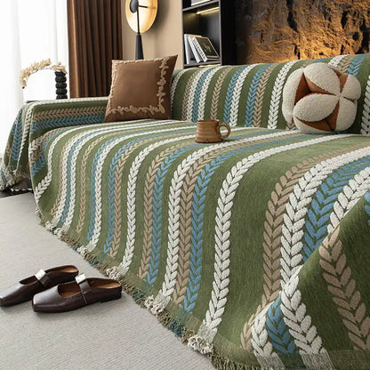 Alljahres Bunte Blatt Chenille Einteiler Wurf Sofa Bezug