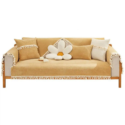 Boho Corduroy strapazierfähiger Sofaschoner mit Quasten