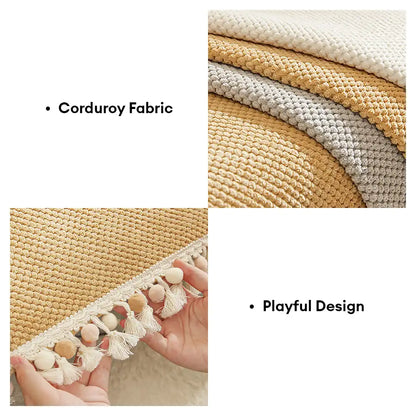Boho Corduroy strapazierfähiger Sofaschoner mit Quasten