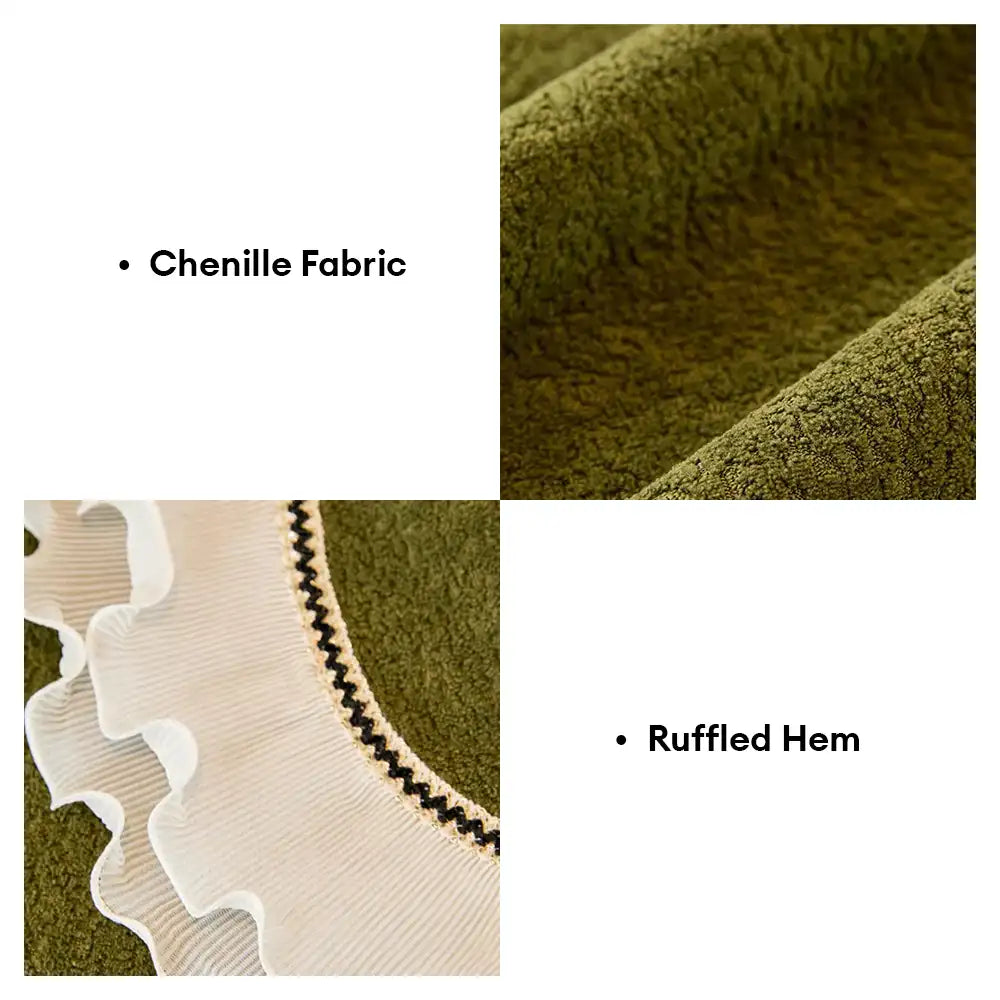 Elegante weiche Chenille rutschfeste Sofabezug mit Rüschensaum