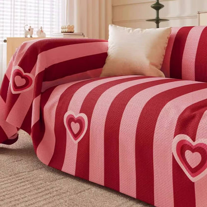 Trendy gestreifter Chenille-atmungsaktiver Sofaschutz-Couchbezug
