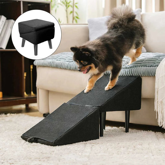 2-in-1 Umwandelbare Holz-Haustreppe Hund Rampen Treppen