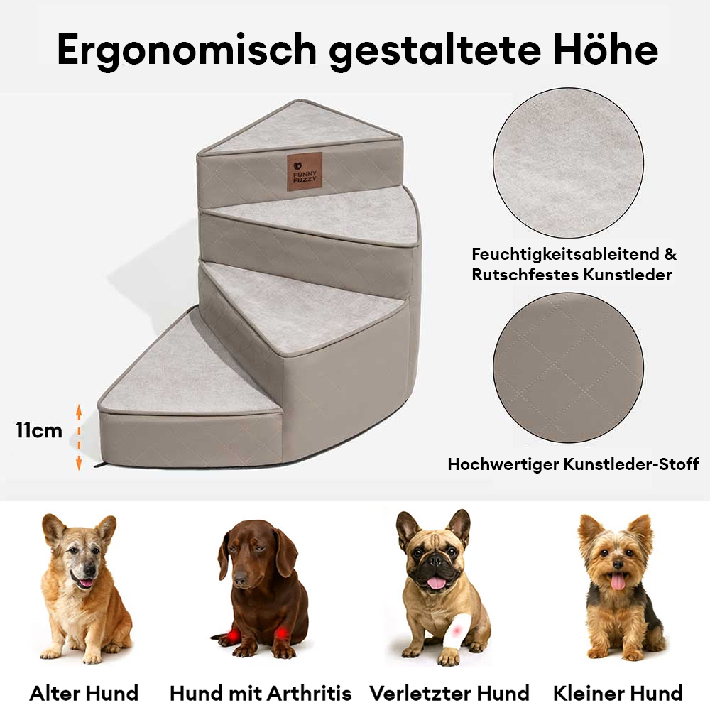 Luxe wasserabweisende Kunstleder abziehbare spiralförmige Haustiertreppe - StepEase