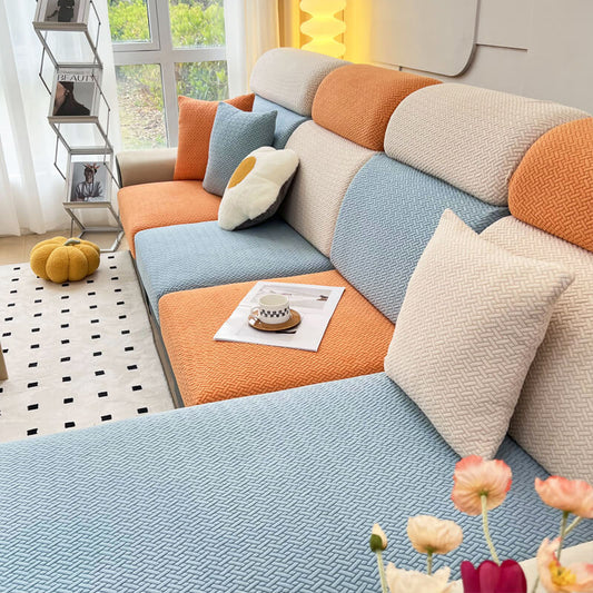 Bunter Fleece Sofabezug Möbelschutz Couchbezug