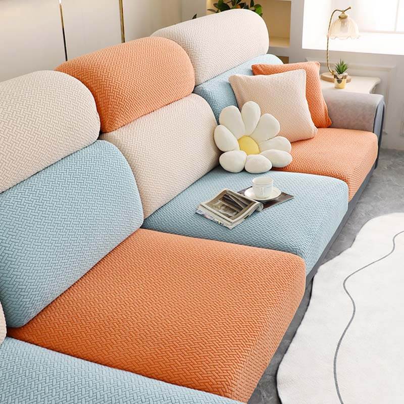 Bunter Fleece Sofabezug Möbelschutz Couchbezug