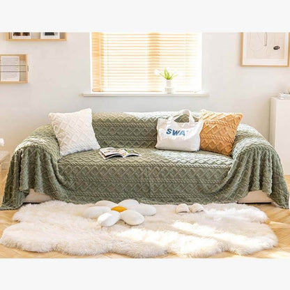 Einfarbiger Möbelschutzbezug aus Fleece für Sofas