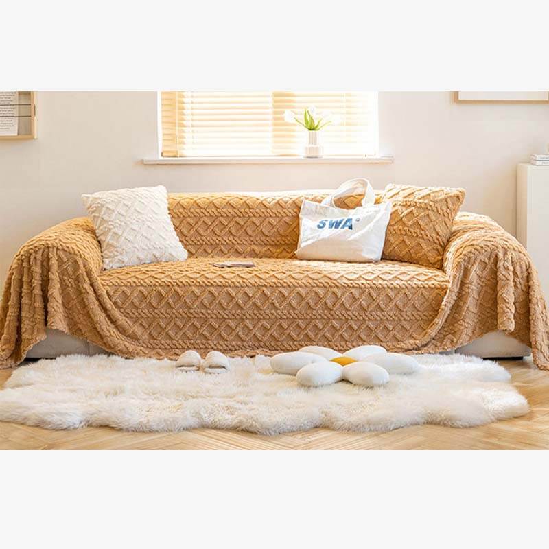 Einfarbiger Möbelschutzbezug aus Fleece für Sofas